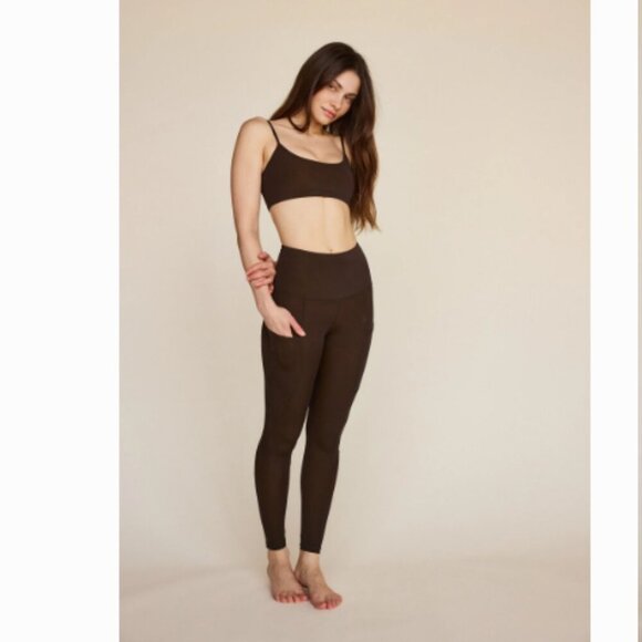 Strut This Dallas Ankle Leggings High Rise Side Pockets Kona Brown Women Medium - Picture 3 of 14